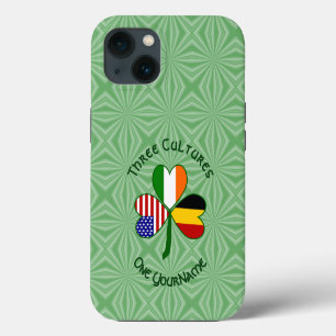 Belgian Irish American Shamrock Flag Personalised iPhone 13 Case