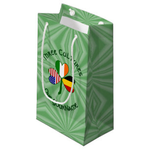 Belgian Irish American Shamrock Flag Personalised Small Gift Bag