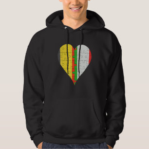 Belgian Italian Flag Heart Hoodie