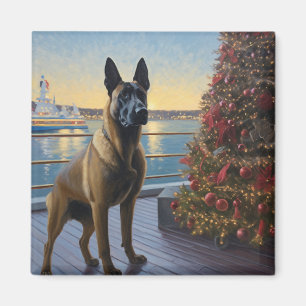 Belgian Malinoi Christmas Cruise: Pawsome Holiday Magnet