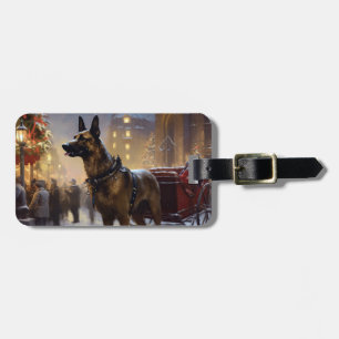 Belgian Malinoi Christmas Festive Season  Luggage Tag