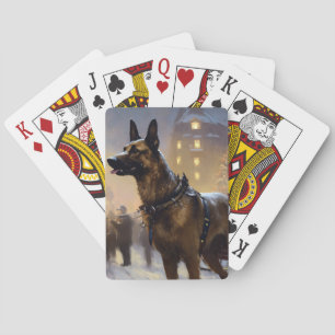 Belgian Malinoi Christmas Festive Season Playing Cards