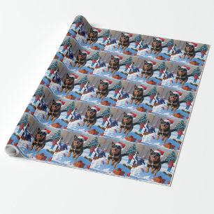 Belgian Malinoi Christmas Festive Snow Scene Wrapping Paper