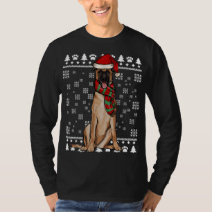 Belgian Malinoi Dog Santa Hat Xmas Ugly Christmas T-Shirt