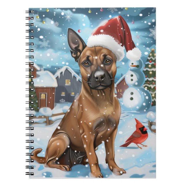 Belgian Malinoi Dog Winter Wonderland Christmas  Notebook (Front)