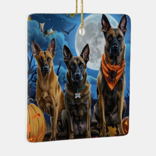 Belgian Malinoi Halloween Spooky Ceramic Ornament