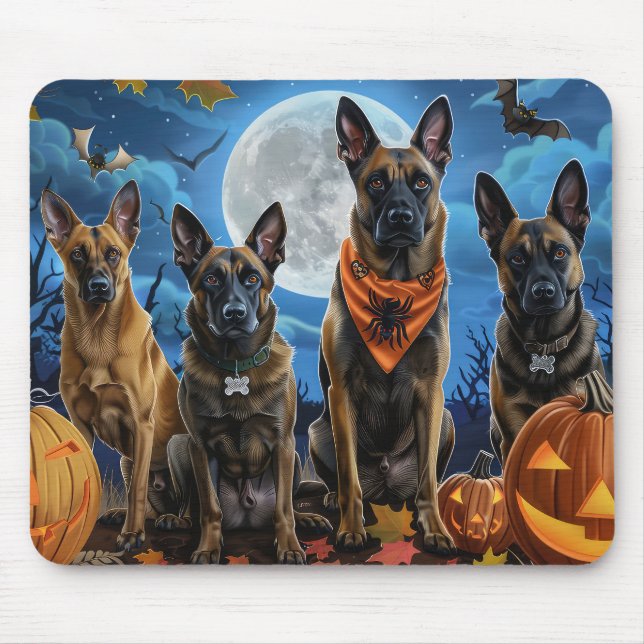 Belgian Malinoi Halloween Spooky Mouse Pad (Front)