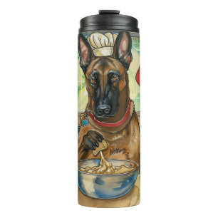 Belgian Malinoi Holiday Baking: Festive Christmas Thermal Tumbler