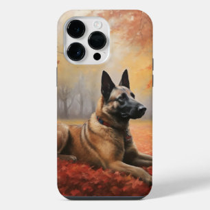 Belgian Malinoi in Autumn Leaves Fall Inspire iPhone 14 Pro Max Case