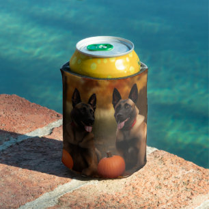 Belgian Malinoi Puppy Autumn Delight Pumpkin Can Cooler