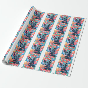 Belgian Malinoi with Balloons Birthday Wrapping Paper