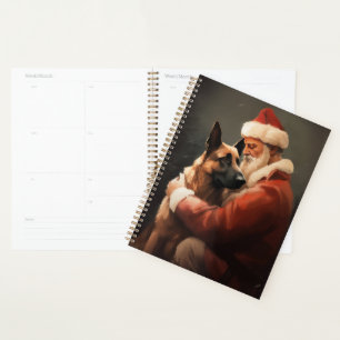 Belgian Malinoi With Santa Claus Festive Christmas Planner