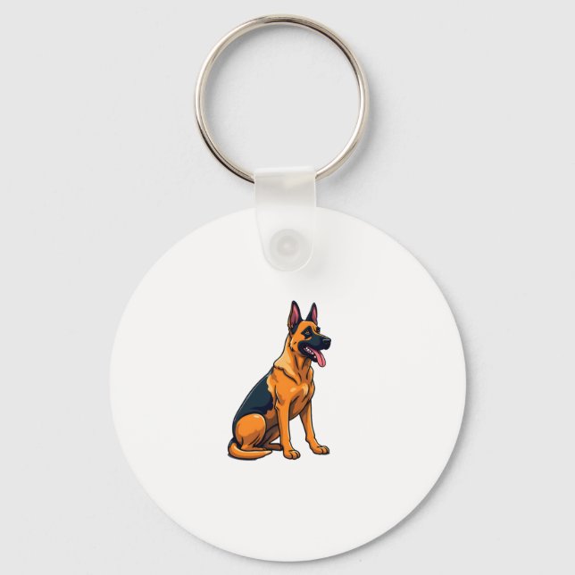 Belgian Malinois (1) Key Ring (Front)
