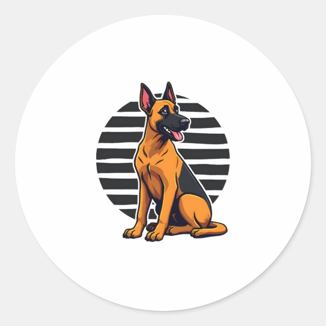 Belgian Malinois (2) Classic Round Sticker (Front)