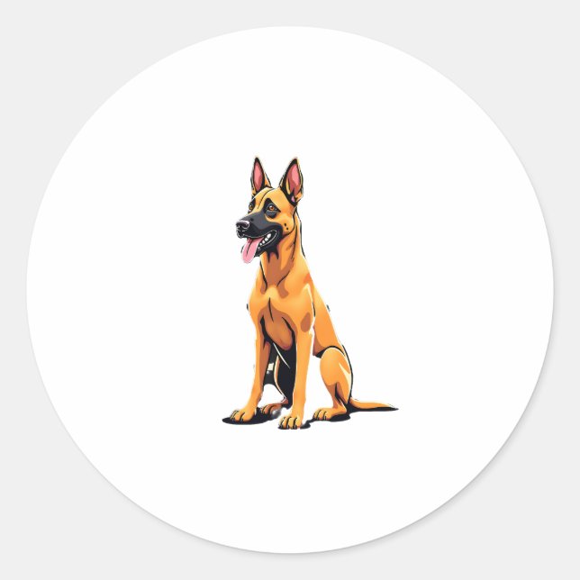 Belgian Malinois (3) Classic Round Sticker (Front)