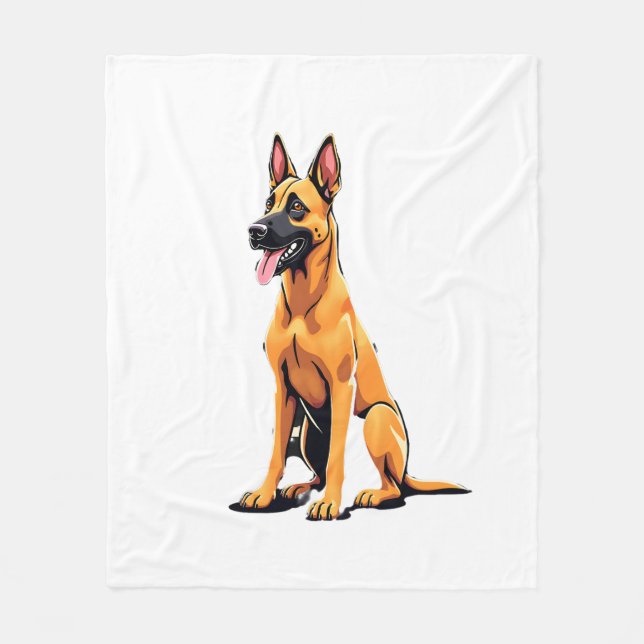 Belgian Malinois (3) Fleece Blanket (Front)