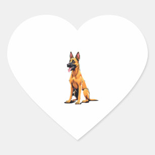 Belgian Malinois (3) Heart Sticker