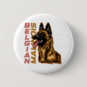 Belgian Malinois   6 Cm Round Badge