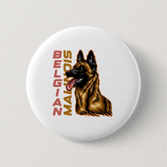 Belgian Malinois   6 Cm Round Badge (Front)