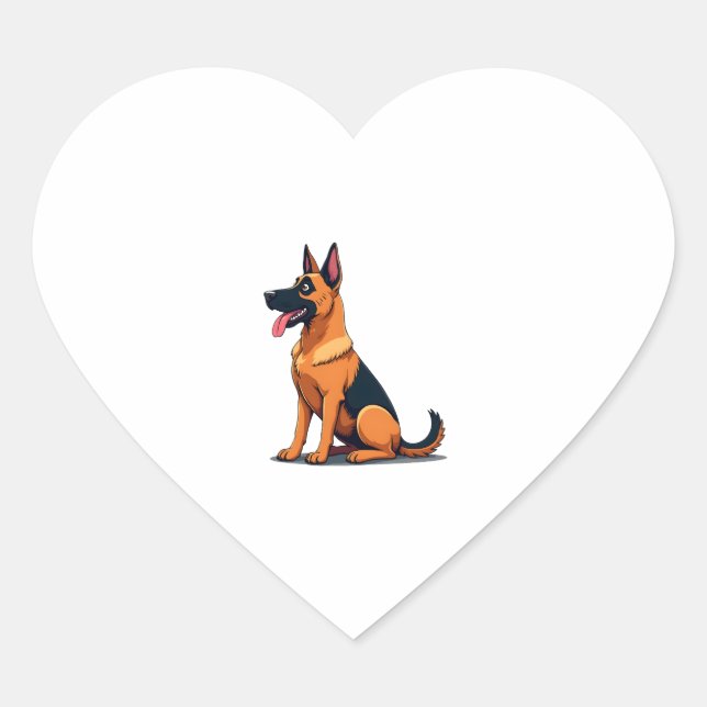 Belgian Malinois (6) Heart Sticker (Front)
