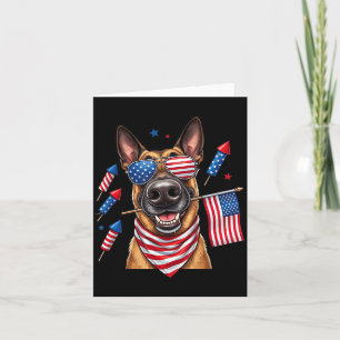 Belgian Malinois Aamerican Usa Flag Memorial Day Card