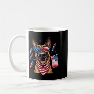 Belgian Malinois Aamerican Usa Flag Memorial Day Coffee Mug