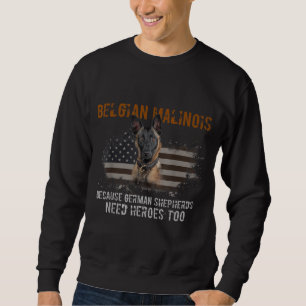 Belgian Malinois American Flag Funny Dog Gift Sweatshirt