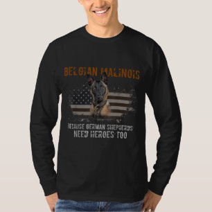 Belgian Malinois American Flag Funny Dog Gift T-Shirt