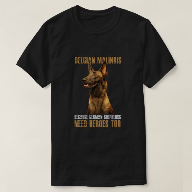 Belgian Malinois American Flag Funny  T-Shirt (Design Front)
