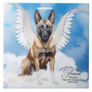 Belgian Malinois Angel Personalized Pet Memorial Ceramic Tile