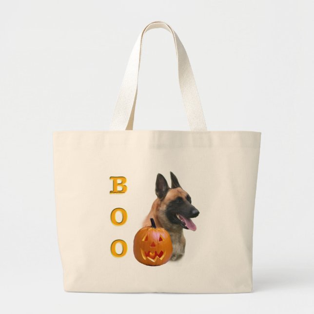 Belgian Malinois Boo Large Tote Bag (Front)