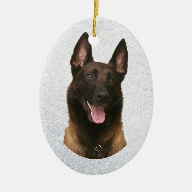 belgian malinois ceramic ornament (Front)