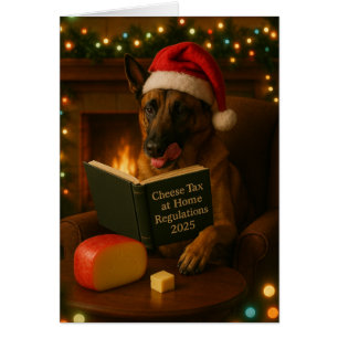 Belgian Malinois 'Cheese Tax' Christmas card