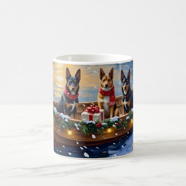Belgian Malinois Christmas Boat Holiday Coffee Mug (Center)