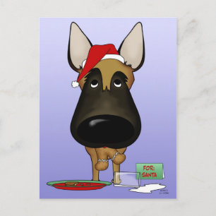 Belgian Malinois Christmas - Ho Ho Ho??? Holiday Postcard