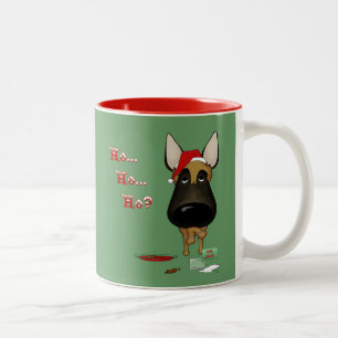 Belgian Malinois Christmas - Ho Ho Ho??? Two-Tone Coffee Mug