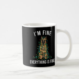 Belgian Malinois Christmas I'm Fine Everything Is  Coffee Mug