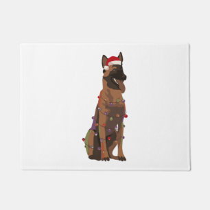 Belgian Malinois Christmas Lights Xmas Dog Lover Doormat