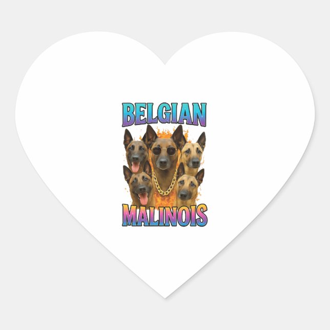 Belgian Malinois Copy Heart Sticker (Front)
