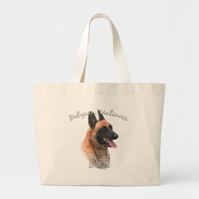 Belgian Malinois Dad 2 Large Tote Bag (Front)