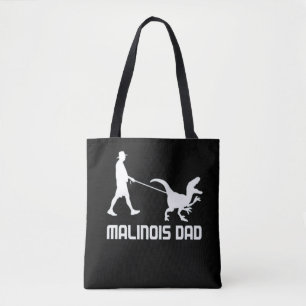 Belgian Malinois Dad Dinosaur Funny Gift To Husban Tote Bag