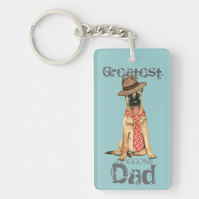 Belgian Malinois Dad Key Ring (Front)