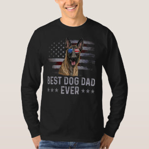 Belgian Malinois Dad Vintage American Flag Patriot T-Shirt