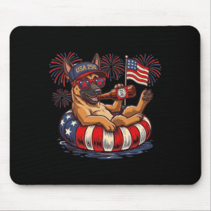 Belgian Malinois Dog 250th Aamerica Patriotic Usa Mouse Pad