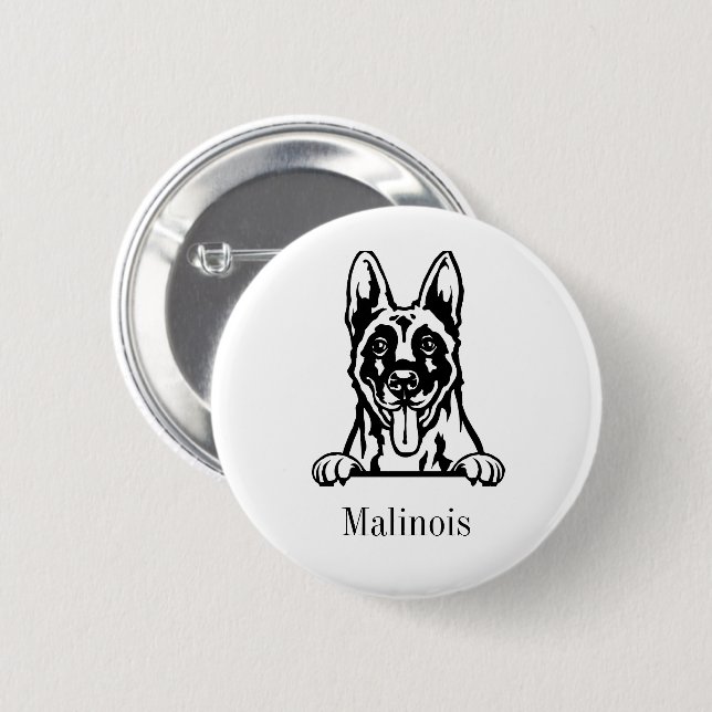Belgian Malinois dog  6 Cm Round Badge (Front & Back)