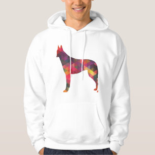 Belgian Malinois Dog Breed Geometric Pattern Silho Hoodie