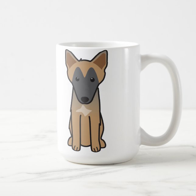 Belgian Malinois Dog Cartoon Coffee Mug (Right)