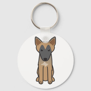 Belgian Malinois Dog Cartoon Key Ring