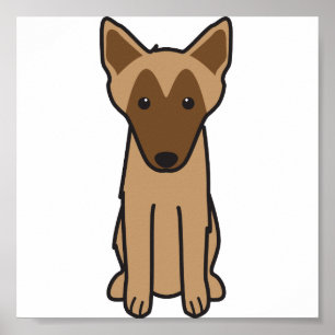 Belgian Malinois Dog Cartoon Poster