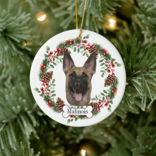 Belgian Malinois dog Ceramic Ornament